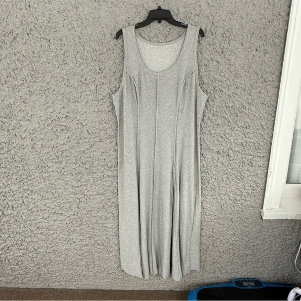 Gray Sleeveless Flowy Swing Dress 4XL |‎ Soft Stretch Knit